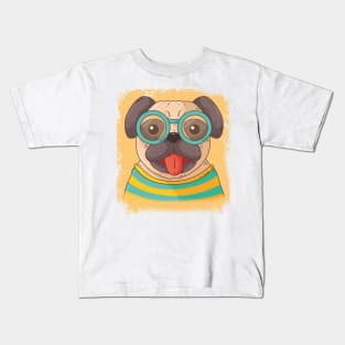 Cute dog wearing glasses Kids T-Shirt